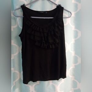 Apt. 9 Black Ruffle Detail Blouse